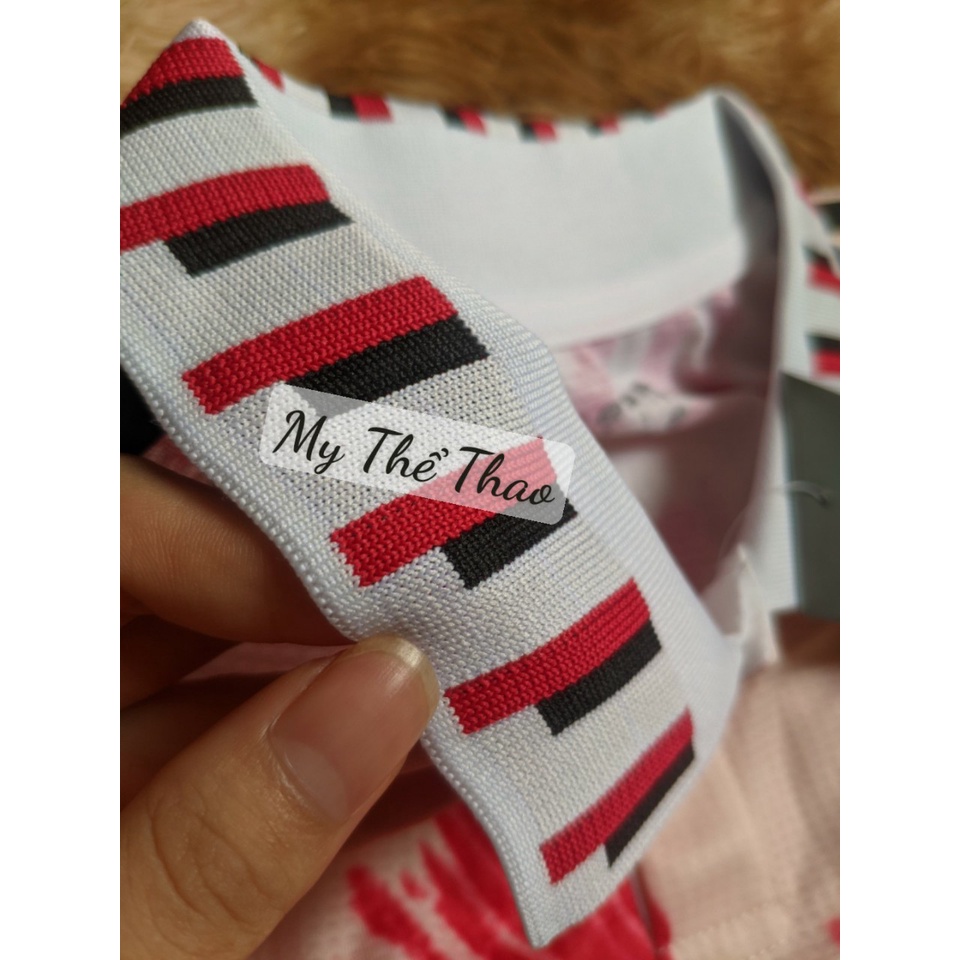 Bộ quần áo polo đá banh clb bóng đá mu thịt vàng vệt đỏ đen có cổ logo thêu vải gai thái - my thể thao