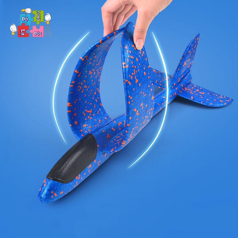 Đồ chơi máy bay xốp cỡ lớn 48cm có đèn LED phát sáng ném tay vui nhộn