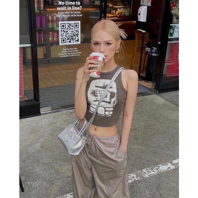 Túi xách tay nữ túi đeo chéo da trơn thời trang unisex phối hình tròn nổi đơn giản hiện đại LK314