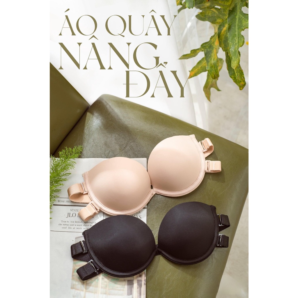 Áo Lót Nữ Quây 2 Quai Chống Tụt Cao Cấp, Dây Quai Bản 3cm Cực Chắc Chắn, Đệm Dày 3cm Nâng Ngực Mã EBALCG17
