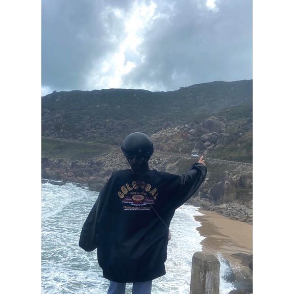 Áo khoác Bomber Colo Đen Tay Da