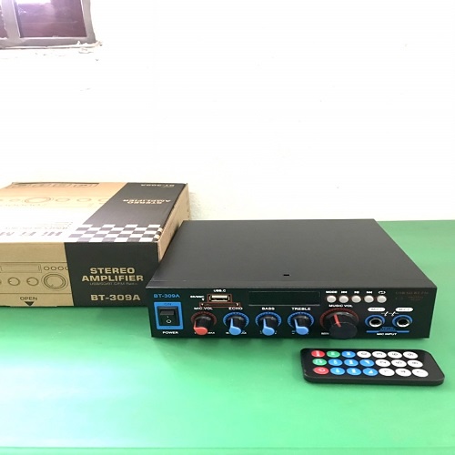 Âm ly mini bluetooth karaoke chạy điện 12v/220v BT-309a hàng trung ương chính hãng loại 1