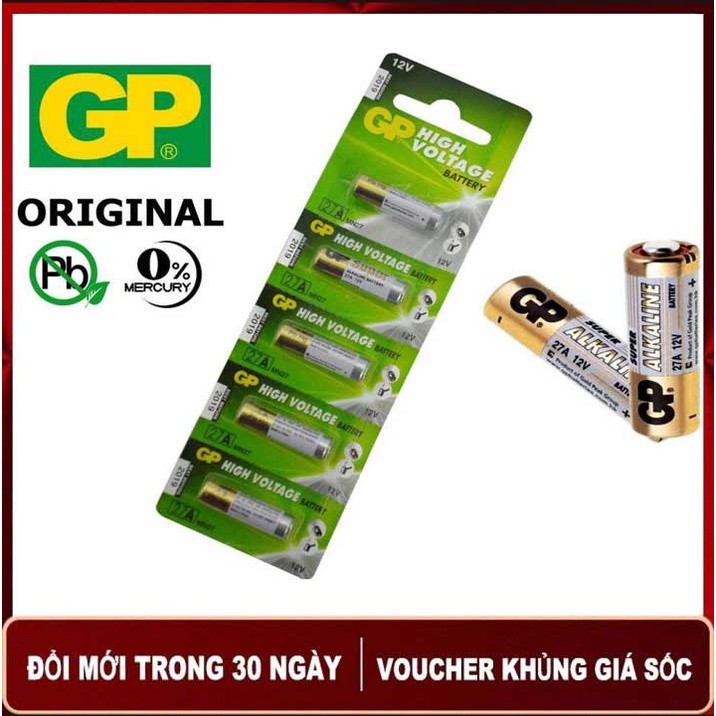 Vĩ 5 Viên Pin 12V 23A-27A GP SUPER Dung Lượng Cao