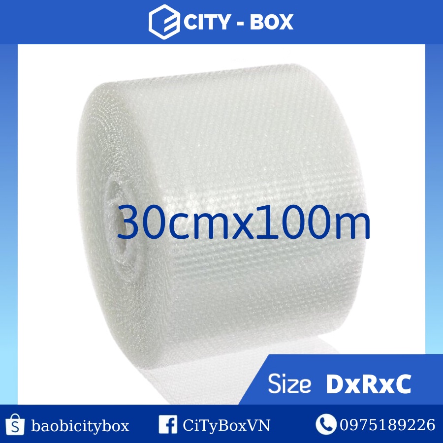 Xốp nổ 30cmx100m - Cuộn bọc hàng - Chống sốc 30cm x 100m