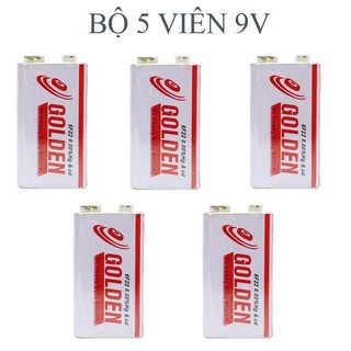 Bộ 5 viên Pin Golden 9V Heavy Duty Battery vuông