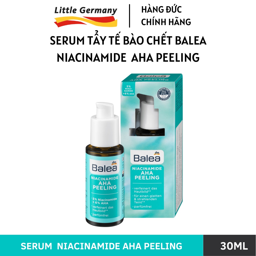 Tẩy da chết  Balea Niacinamide AHA Peeling 30ml - Loại bỏ tế bào chết, ngăn tiết bã nhờn và tắc nghẽ