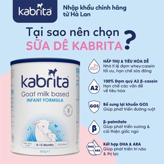 Sữa Dê Kabrita số 1,2,3 hộp 800g (hàng nhập khẩu nguyên lon từ Hà Lan)