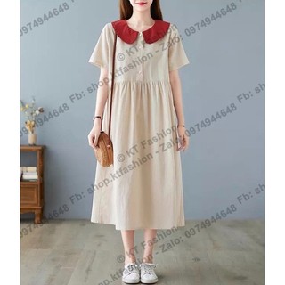 ĐẦM LINEN CỔ SEN