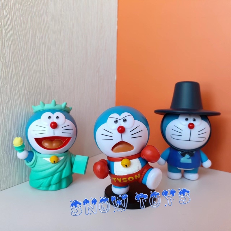 Mô hình Doraemon - 6 tư thế Doremon Cosplay Tượng nữ thần tự do Mỹ boxing búp bê Nga Bóng đá Brazil Ả rập Hàn Quốc