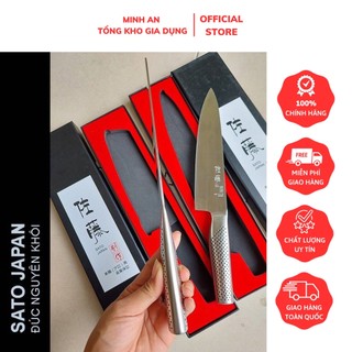 Dao thái sato japan cán thép đúc liền, kèm hộp đựng