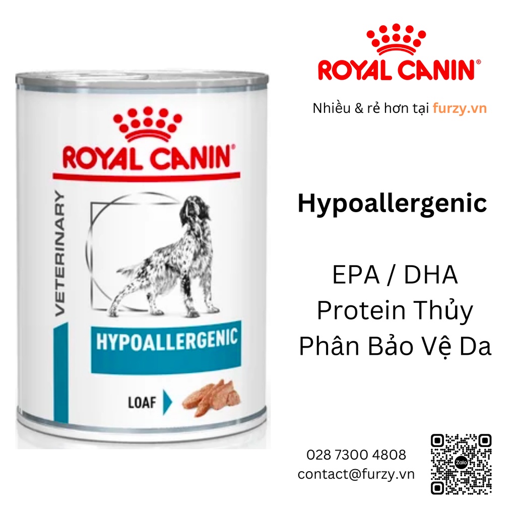 Royal Canin Thức Ăn Ướt Cho Chó Hỗ Trợ Dị Ứng Viêm Da Hypoallergenic Loaf