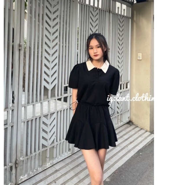 Set bộ crt áo rút dây chân váy xoè