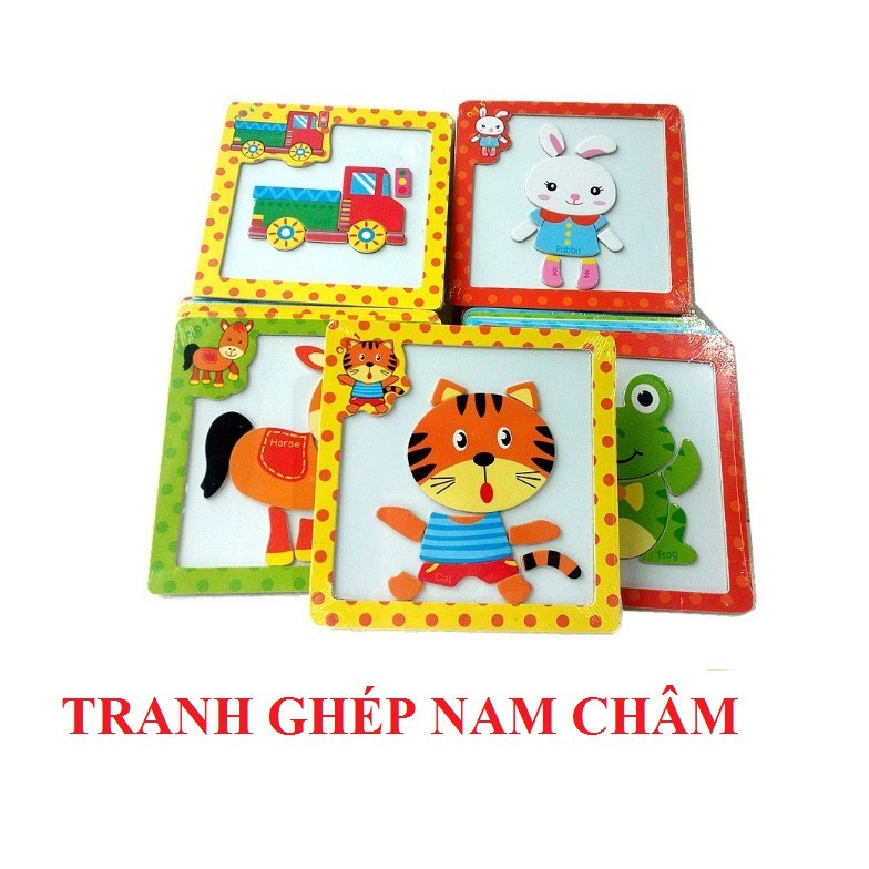 Tranh Ghép Nam Châm Bằng Gỗ  - Đồ Chơi Ghép Hình Tư Duy Sáng Tạo Cho Bé