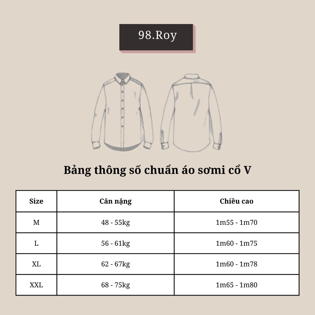 Áo sơ mi nam cổ nhạn mẫu thế kế mới 98.Roy