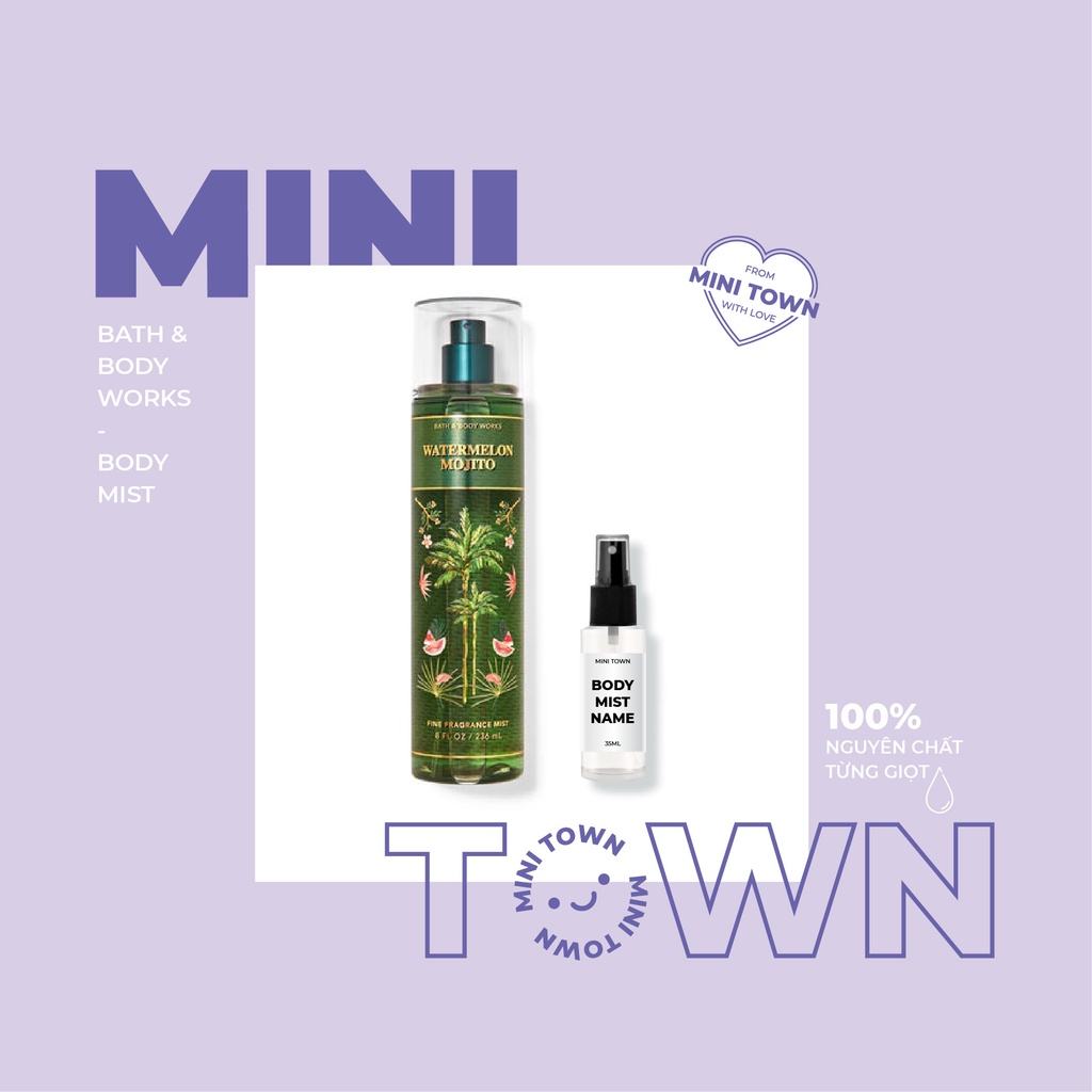 WATERMELON MOJITO - Mẫu Thử Xịt Thơm Lưu Hương Toàn Thân Bath & Body Works Fine Fragrance Mist