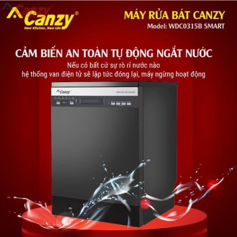 Máy rửa bát Canzy CZ-WDC0315B Smart  - Diệt khuẩn UV - Sấy khí nóng PTC - BH 5 năm - Hàng chính hãng