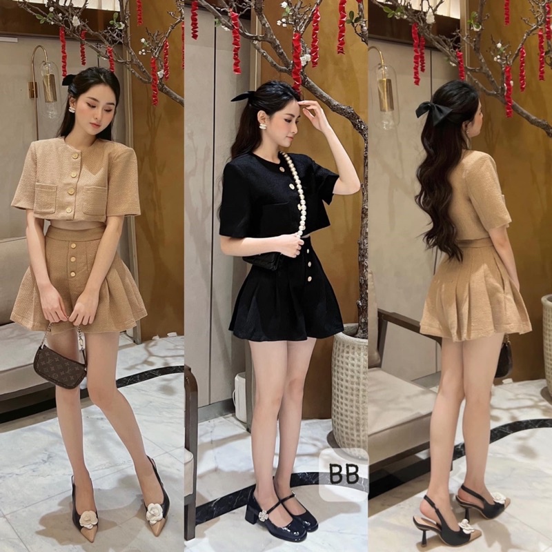 Set dạ mỏng xinh xinh/dạ crop/Chau.closet | BigBuy360 - bigbuy360.vn