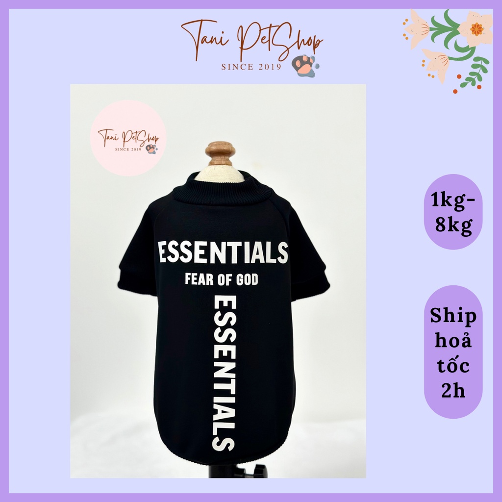 Áo Thú Cưng - Áo Thun Đen Essentials - Quần Áo Cho Chó Mèo Cao Cấp Giá Rẻ Tanipetshop