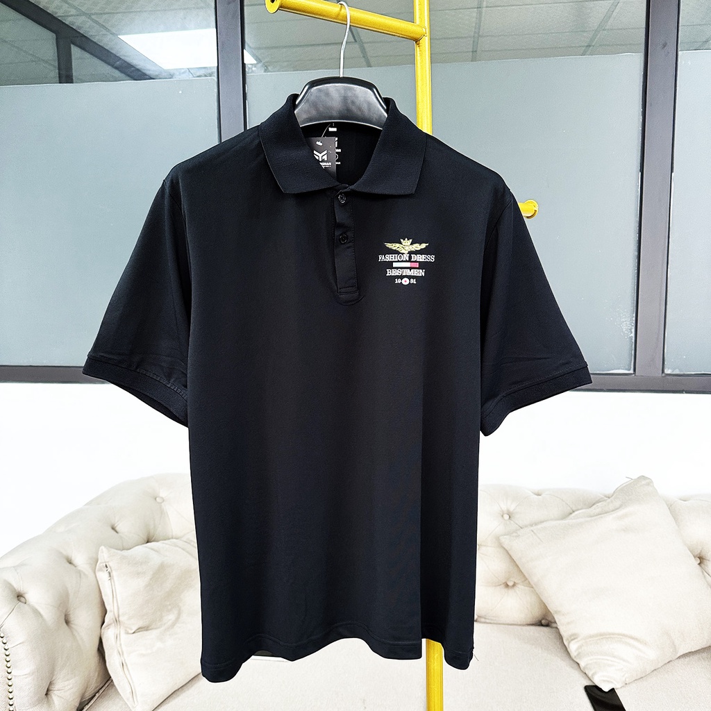 Áo Polo Nam Big Size từ 85-130KG in hình, Áo polo big size nam vải cá sấu poly chuẩn form