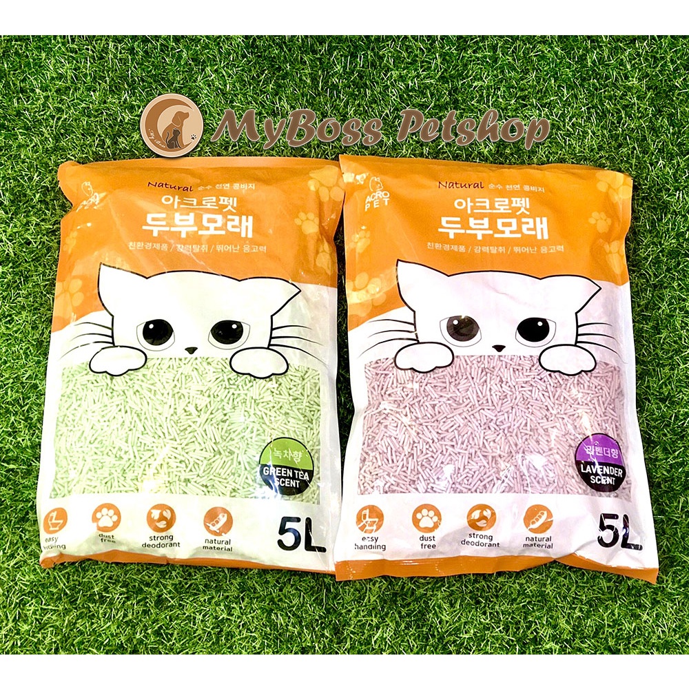 Cát vệ sinh đậu nành cho mèo Pura Acropet - cát vón cục tốt, an toàn cho mèo con - Chất lượng Hàn Quốc