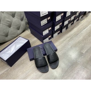 SLIDE SANDAL DIOR 'BLACK'. DÉP DIOR  DA THẬT ĐEN