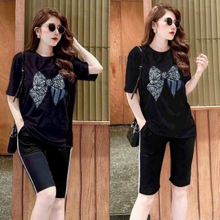 sét bộ thun lửng thêu nơ