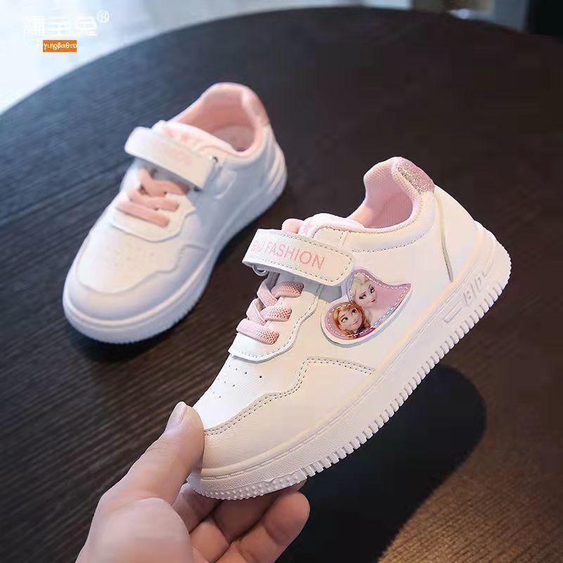 Giày trắng đế mềm trẻ em hoạt hình Frozen