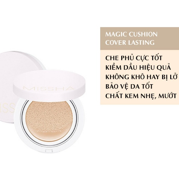 (CÓ BILL) Phấn Nước MISSHA Magic Cushion Cover Lasting SPF50+ PA+++ 15g