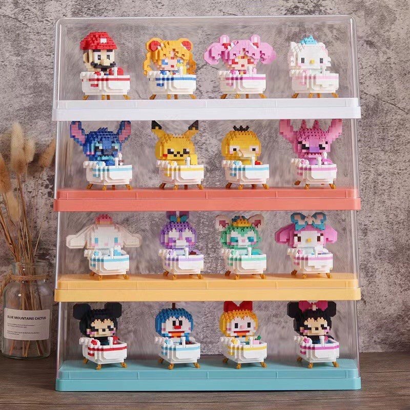 Đồ Chơi Xếp Hình Lego Doraemon - Cinnamoroll- Angel Stitch - Thỏ StellaLou - Khủng Long Yoshi ngồi bồn tắm