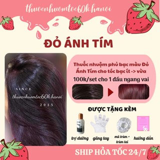 Thuốc nhuộm phủ bạc đỏ tím/nâu đỏ kèm trợ dưỡng găng tay