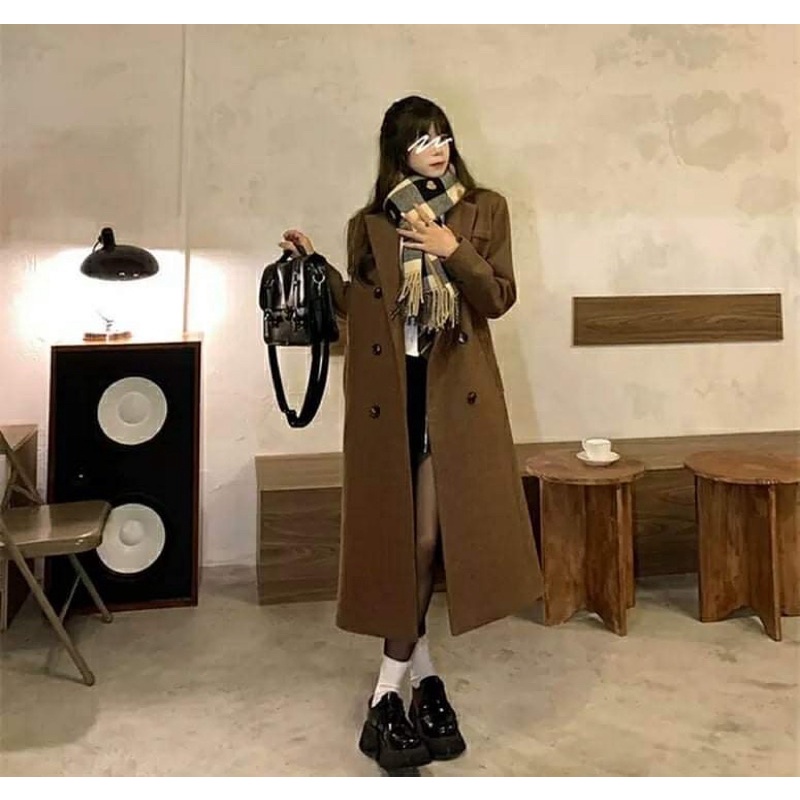 Áo khoác dạ ép mịn, trần trám bên trong siêu ấm hàng cao cấp