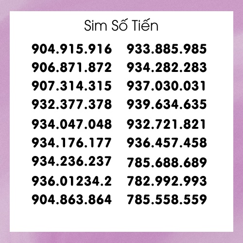 Sim Mobifone: Sim Số Tiến - Sim Tiêu Diêu - T11