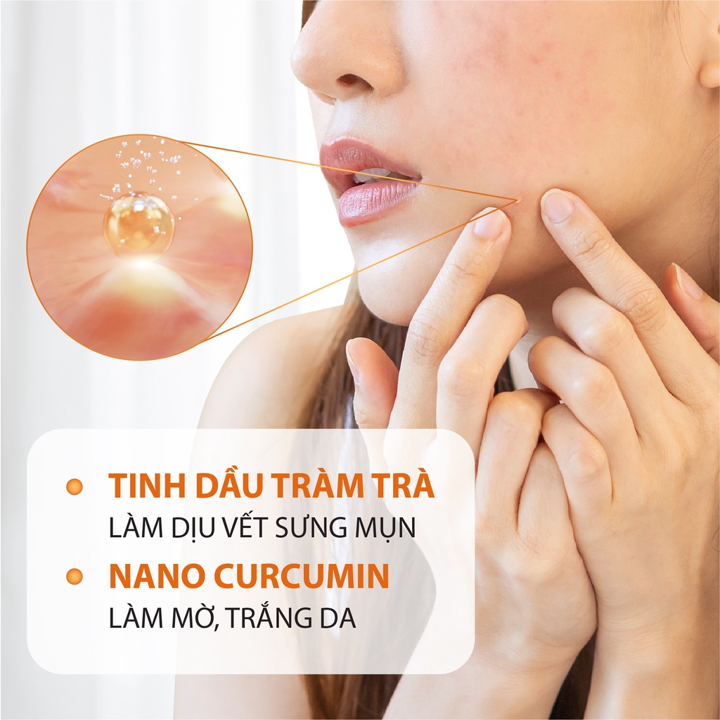 Sữa rửa mặt nghệ nano MILAGANICS cho da dầu mụn sáng da ngừa mụn 30ml (chai)