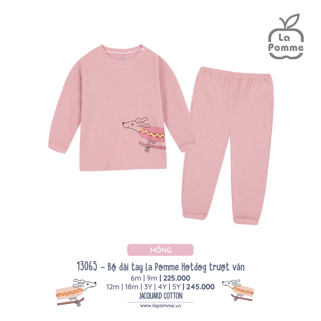 Bộ Quần Áo Dài Tay Hình Hotdog Trượt Ván Vải Jacquard Cotton Cho Bé