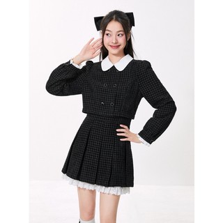 H191 Váy kiểu 2 mảnh phối ren xuất dư của LEDIN