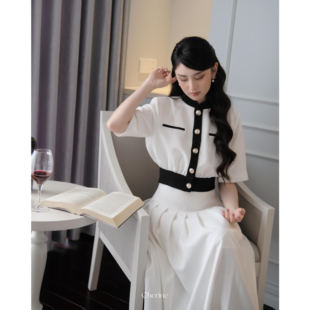 Chân váy FIONA SKIRT - Chân váy dáng xếp ly dài thanh lịch, thiết kế trẻ trung trendy by Cherine