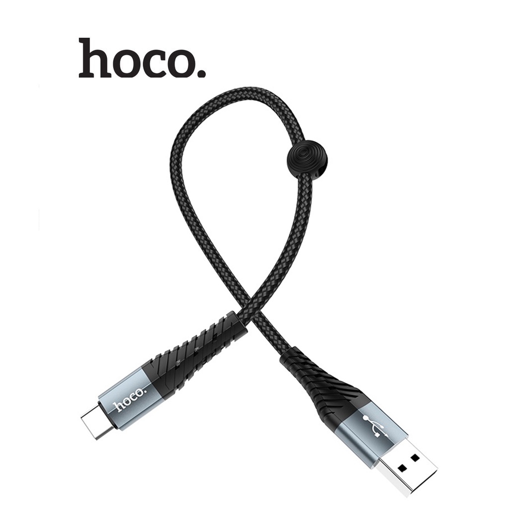 Cáp sạc truyền dữ liệu Hoco X38 Type-C sạc nhanh 3A dây dù dài 25CM cho Android ( Đen )