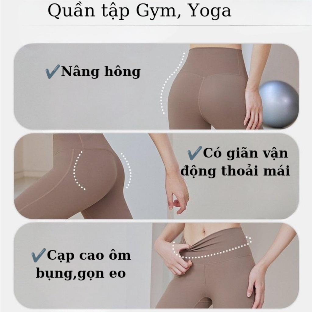 Quần tập Yoga nữ LULY SPORT,nâng mông cạp cao vải thun co giãn tốt