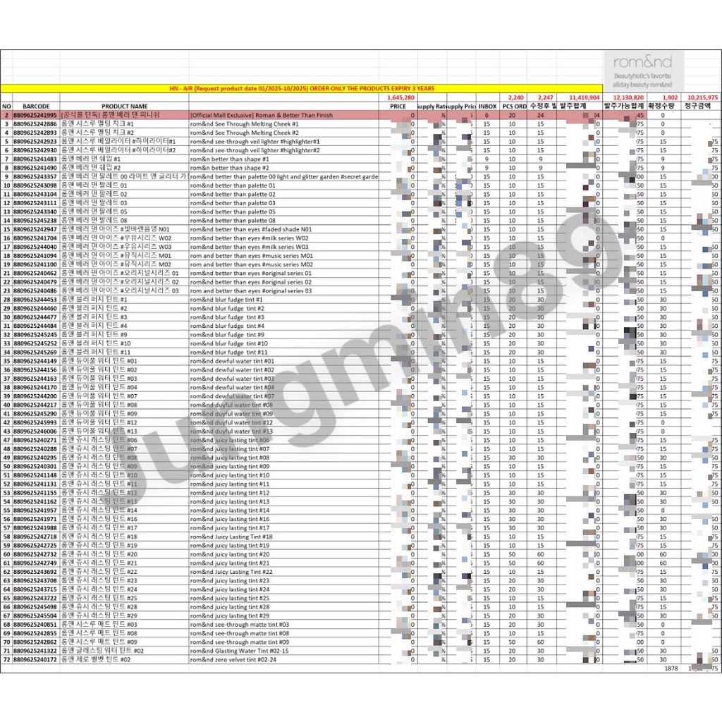 Bảng Phấn Mắt 10 Màu ROMAND Better Than 7.5g