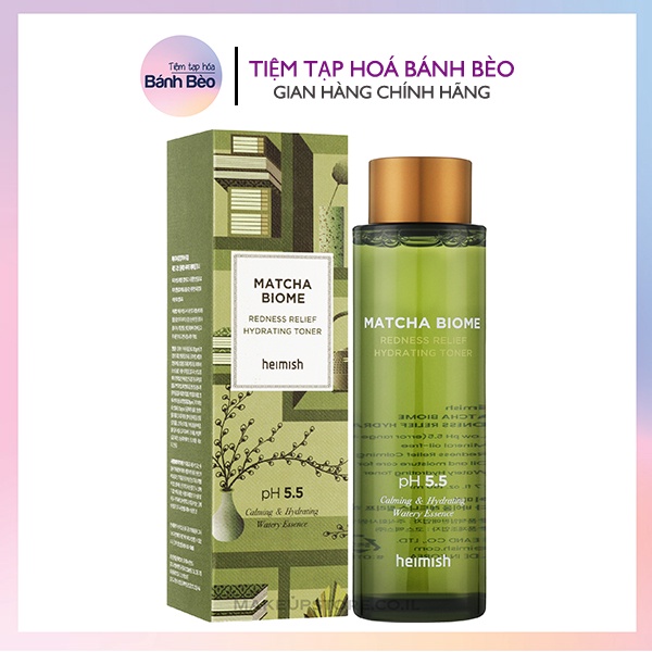 Nước cân bằng làm dịu da nhạy cảm giảm mẩn đỏ Heimish Matcha Biome Redness Relief Hydrating Toner 150ml