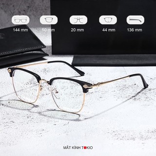 Kính nửa gọng Clubmaster Titan Hàn Quốc T56