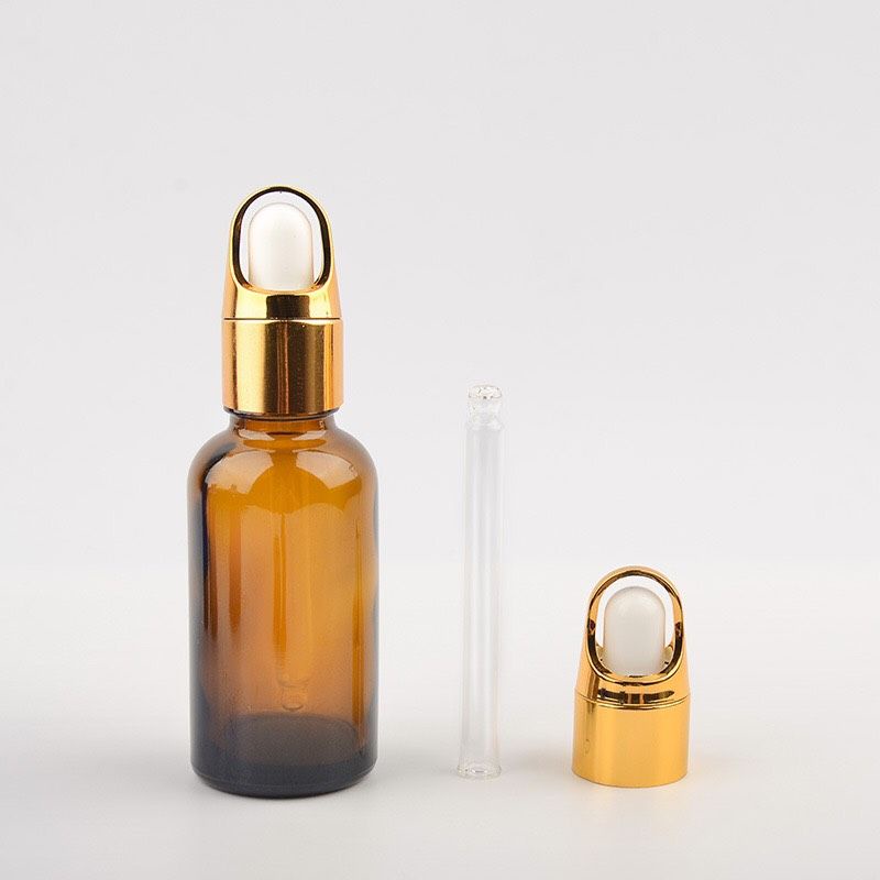 COMBO 100 chai thủy tinh đựng tinh dầu trong suốt 10ml, nắp khoét vàng , ống thủy tinh nhỏ giọt