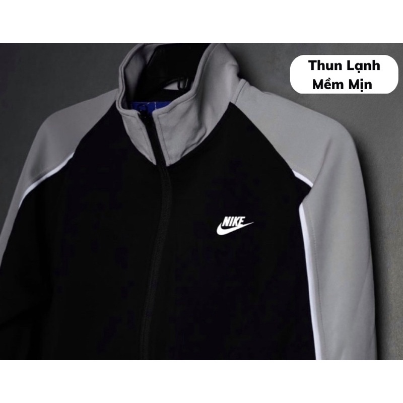 Áo Khoác Thun Lạnh Poly 2 Da Cao Cấp Chống Nắng Đen Xám Thể Thao Chất Vải Mịn Thoáng Khí Không Xù Lông Áo Khoác Thu Đông