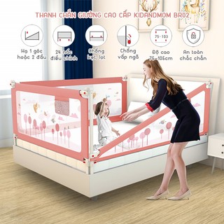 [GIAO 2H] Thanh chắn giường KidAndMom Nâng cấp BR02 mẫu mới nhất, chặn giường dạng trượt không kênh đệm