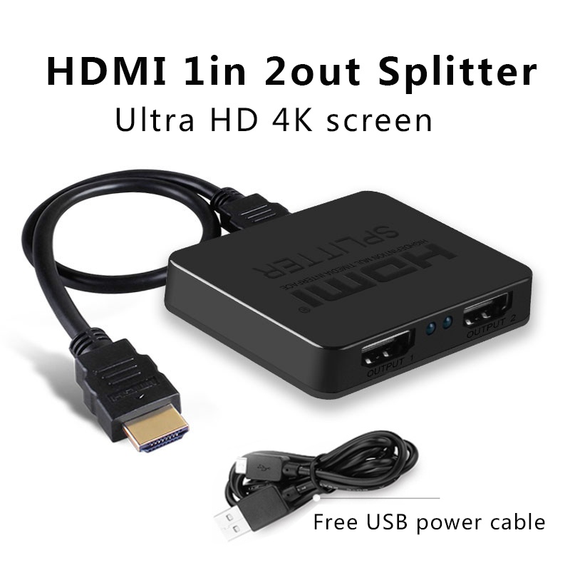 Bộ chia hdmi 4k một đầu vào hai đầu ra full hd 4k 1080p 3d tiện ích