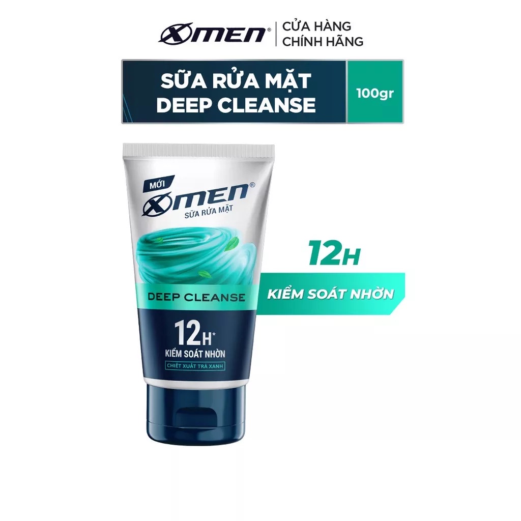 Sửa Rửa Mặt Cho Nam X-men Deep Cleanse 12h Kiểm Soát Nhờn 100g