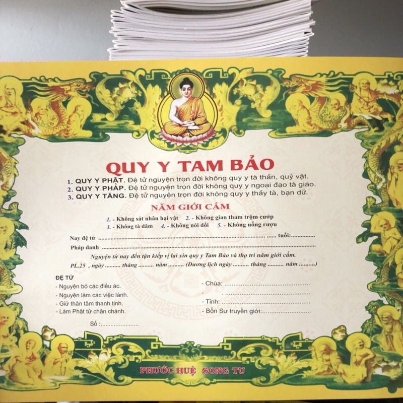 Tờ quy y Tam bảo