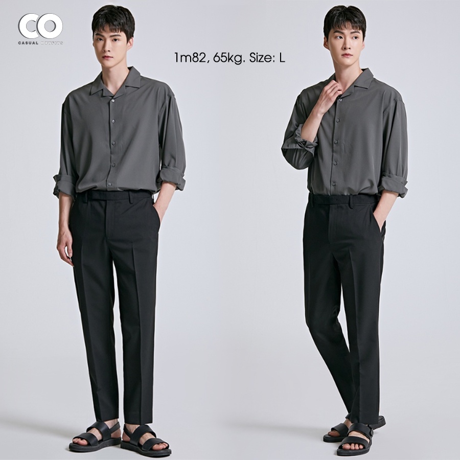 Áo sơ mi tay dài SPAO chất poly thun co giãn thoáng mát - 4 màu