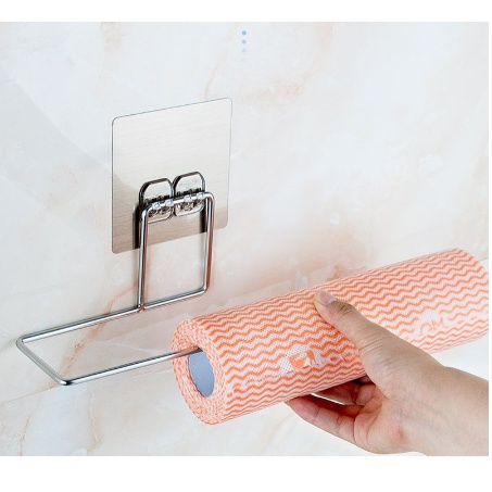 Giá Inox Dán Tường Treo Cuộn Giấy Vệ Sinh, Khăn Lau Bếp, Khăn Tắm - Móc Inox Treo Đồ Dán Tường