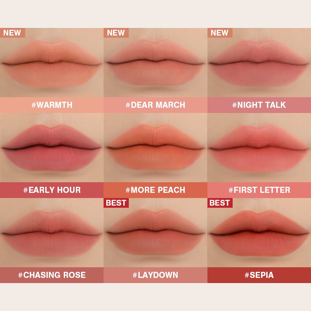 Son Kem 3CE Cho Viền Môi Mờ Ảo Không Lem Khi Đeo Khẩu Trang 3CE Blur Water Tint 4.6g | Official Store Transferproof Lip Make up Cosmetic